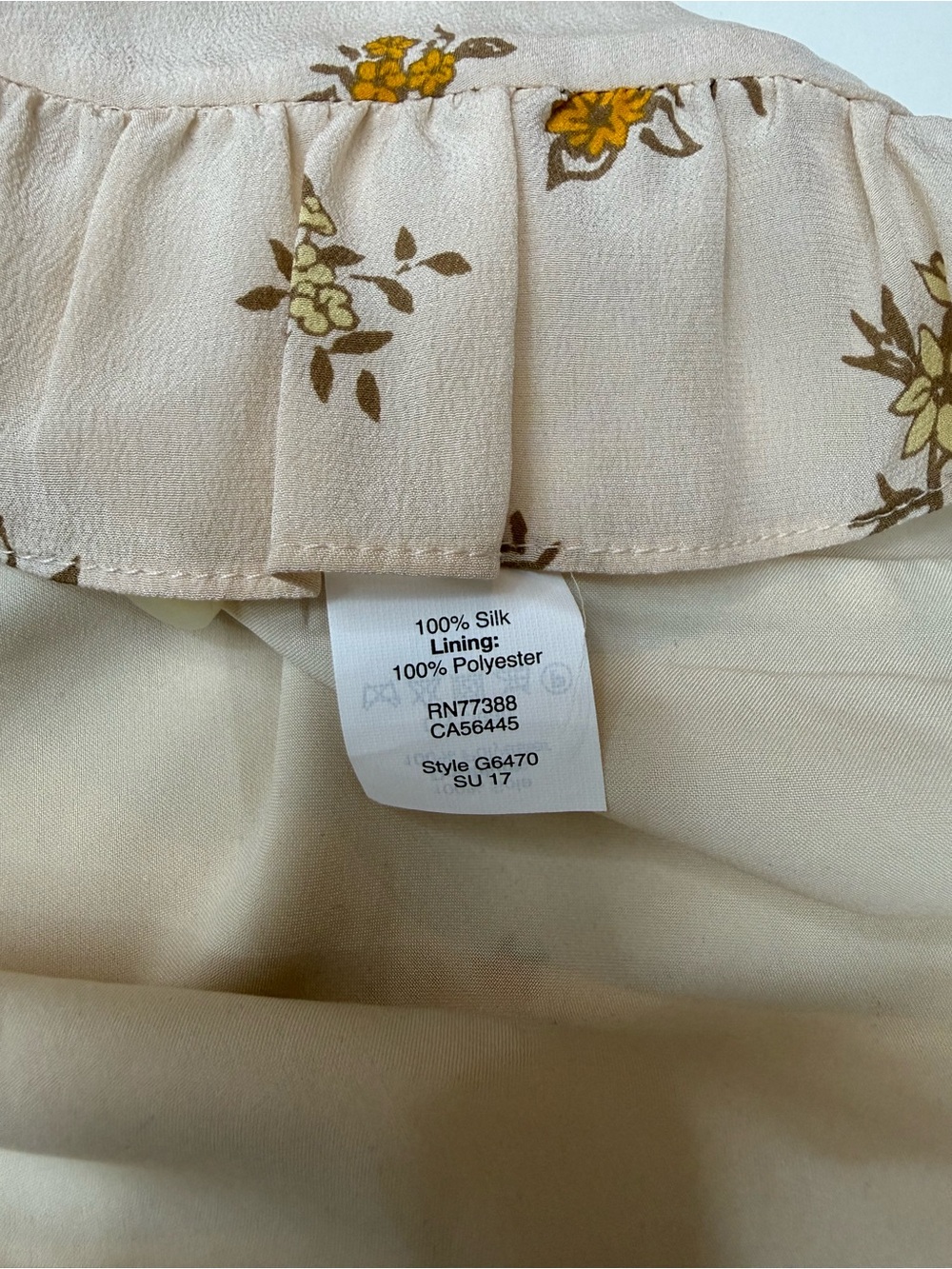 Madewell Cream Floral Wrap Mini Silk Skirt with Ruffle - Picture 8 of 10